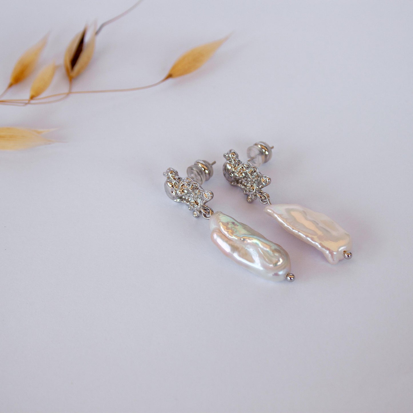Biwa Baroque Pearl Earrings – Long Freshwater Drop Earrings