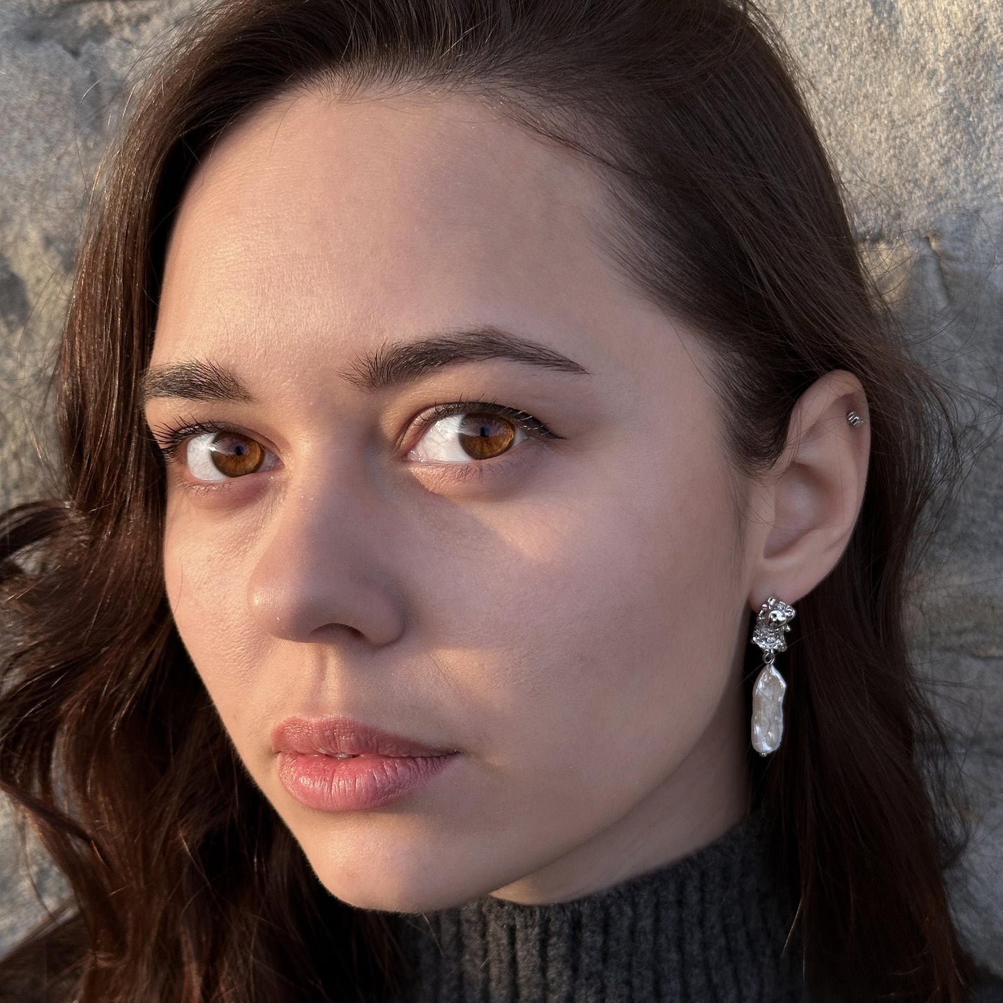 Biwa Baroque Pearl Earrings – Long Freshwater Drop Earrings