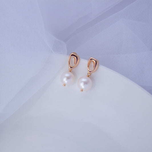 Natural Freshwater Pearl Drop Earrings – Elegant Bridal Jewelry, Bridesmaid Gift, Timeless Wedding Earrings