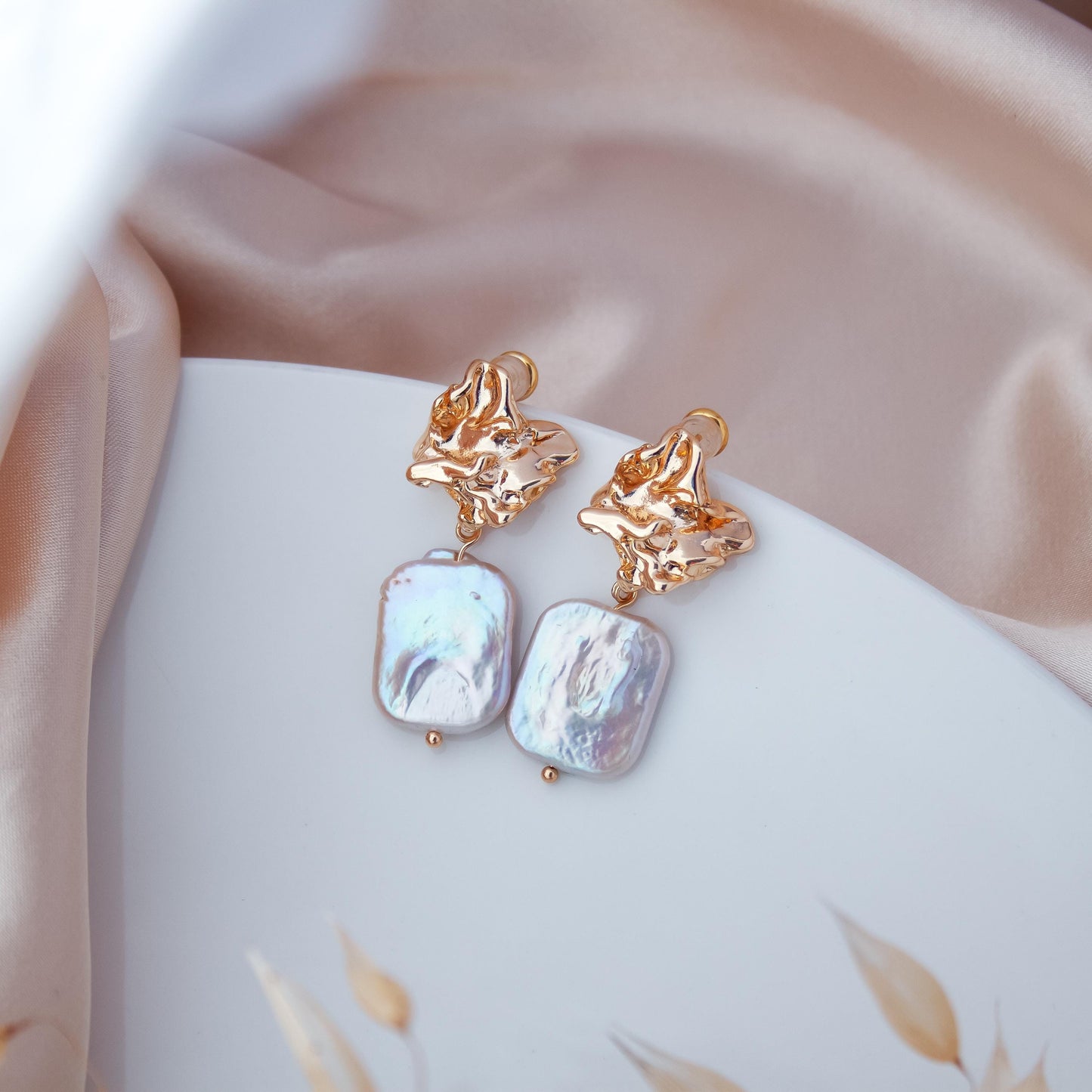 Large Irregular Baroque Pearl Earrings – Statement Wedding Jewelry, Unique Gift for Mother